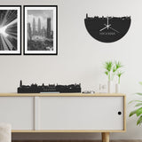 Skyline Klok Havana Black Zwart houten cadeau decoratie relatiegeschenk van WoodWideCities