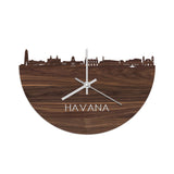 Skyline Klok Havana Noten houten cadeau decoratie relatiegeschenk van WoodWideCities