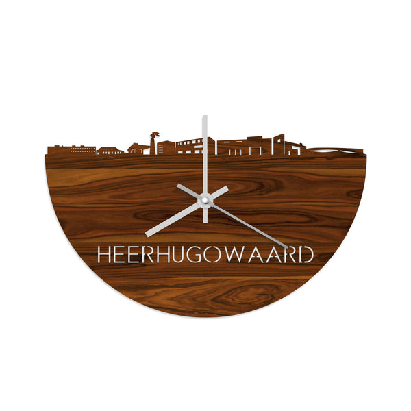 Skyline Klok Heerhugowaard Palissander houten cadeau decoratie relatiegeschenk van WoodWideCities