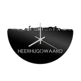 Skyline Klok Heerhugowaard Zwart glanzend gerecycled kunststof cadeau decoratie relatiegeschenk van WoodWideCities