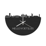 Skyline Klok Hellevoetsluis Black Zwart houten cadeau decoratie relatiegeschenk van WoodWideCities