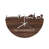 Skyline Klok Hilvarenbeek Noten houten cadeau decoratie relatiegeschenk van WoodWideCities