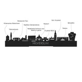 Skyline Klok Hilversum Palissander houten cadeau wanddecoratie relatiegeschenk van WoodWideCities