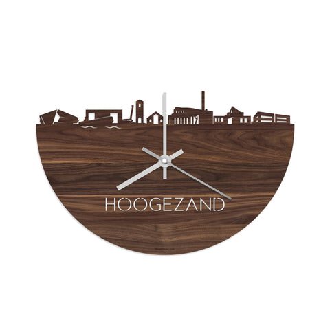 Skyline Klok Hoogezand Noten houten cadeau decoratie relatiegeschenk van WoodWideCities