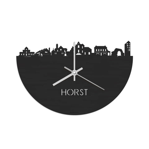Skyline Klok Horst Black Zwart houten cadeau decoratie relatiegeschenk van WoodWideCities