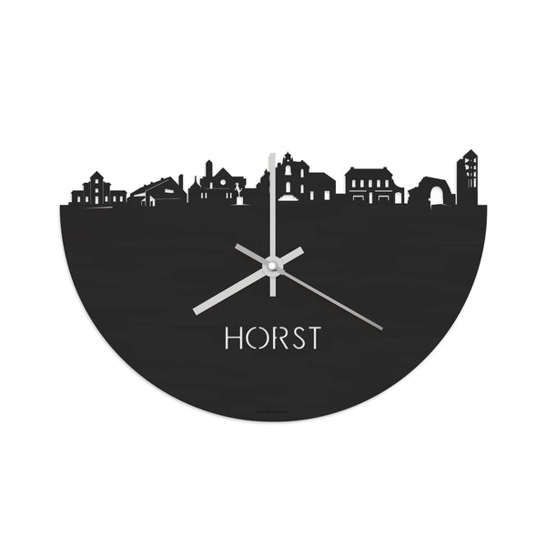 Skyline Klok Horst Black Zwart houten cadeau decoratie relatiegeschenk van WoodWideCities