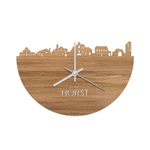Skyline Klok Horst Eiken houten cadeau decoratie relatiegeschenk van WoodWideCities