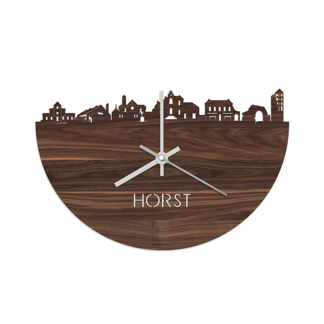 Skyline Klok Horst Noten houten cadeau decoratie relatiegeschenk van WoodWideCities