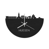 Skyline Klok Huissen Black Zwart houten cadeau wanddecoratie relatiegeschenk van WoodWideCities