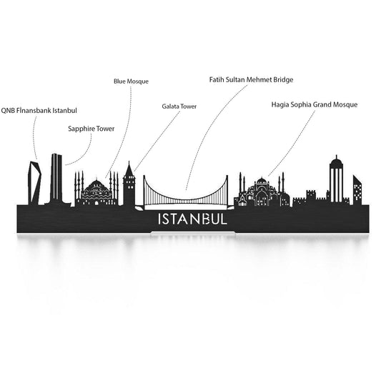 Skyline Klok Istanbul Bamboe houten cadeau decoratie relatiegeschenk van WoodWideCities
