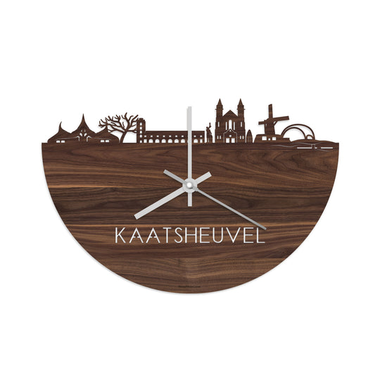 Skyline Klok Kaatsheuvel Noten houten cadeau decoratie relatiegeschenk van WoodWideCities