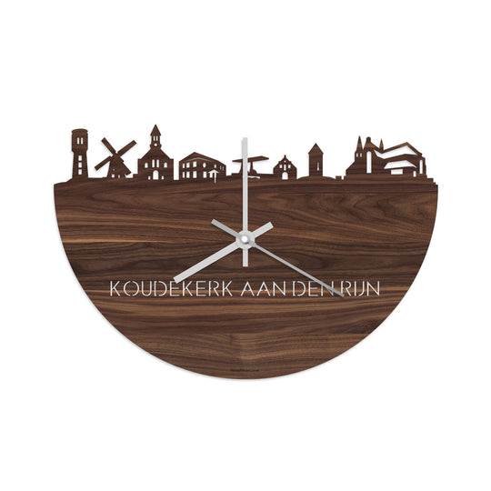 Skyline Klok Koudekerk-Aan-Den-Rijn Noten houten cadeau decoratie relatiegeschenk van WoodWideCities
