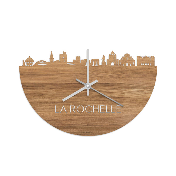 Skyline Klok La Rochelle Eiken houten cadeau decoratie relatiegeschenk van WoodWideCities