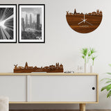 Skyline Klok Laren Palissander houten cadeau wanddecoratie relatiegeschenk van WoodWideCities