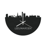 Skyline Klok Leeuwarden Black Zwart houten cadeau decoratie relatiegeschenk van WoodWideCities
