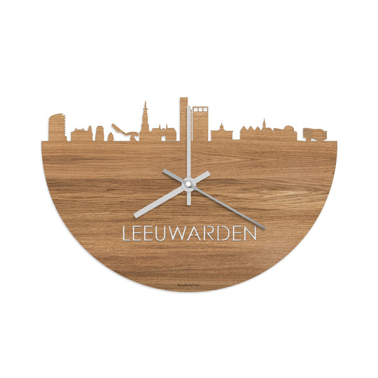 Skyline Klok Leeuwarden Eiken houten cadeau decoratie relatiegeschenk van WoodWideCities