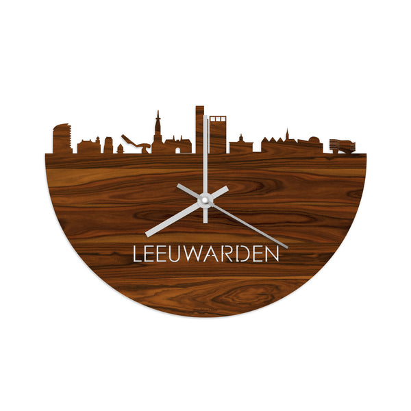Skyline Klok Leeuwarden Palissander houten cadeau decoratie relatiegeschenk van WoodWideCities