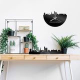 Skyline Klok Leeuwarden Zwart glanzend gerecycled kunststof cadeau decoratie relatiegeschenk van WoodWideCities