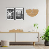 Skyline Klok Leiden Bamboe houten cadeau wanddecoratie relatiegeschenk van WoodWideCities