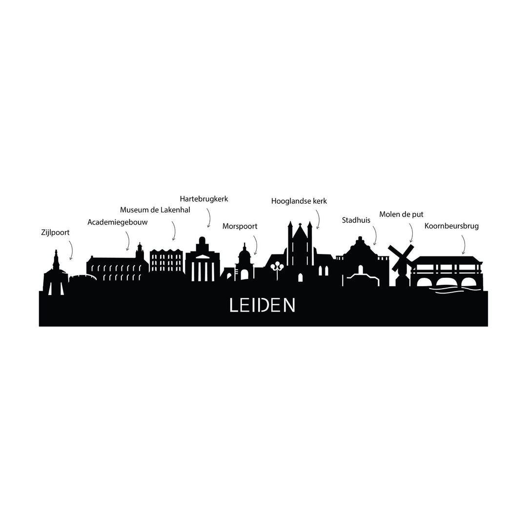 Standing Skyline Leiden Palissander houten cadeau decoratie relatiegeschenk van WoodWideCities