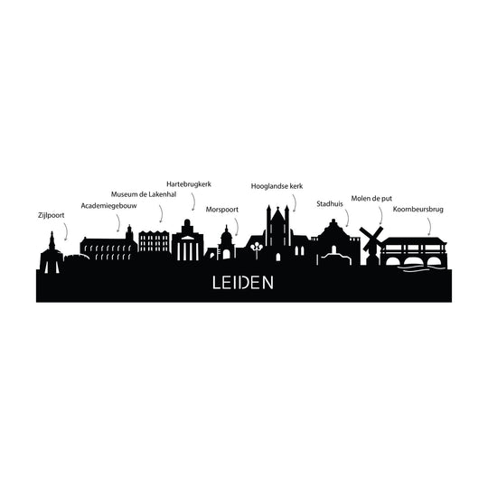 Standing Skyline Leiden Palissander houten cadeau decoratie relatiegeschenk van WoodWideCities