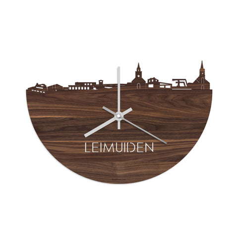 Skyline Klok Leimuiden Noten houten cadeau decoratie relatiegeschenk van WoodWideCities