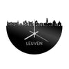Skyline Klok Leuven Zwart glanzend gerecycled kunststof cadeau wanddecoratie relatiegeschenk van WoodWideCities