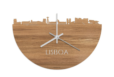 Skyline Clock Lisboa Oak