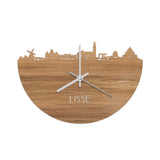 Skyline Klok Lisse Eiken houten cadeau decoratie relatiegeschenk van WoodWideCities