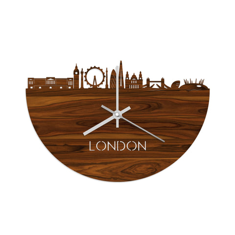 Skyline Klok London Palissander houten cadeau wanddecoratie relatiegeschenk van WoodWideCities