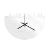Skyline Klok Loon op Zand Wit Glanzend houten cadeau wanddecoratie relatiegeschenk van WoodWideCities