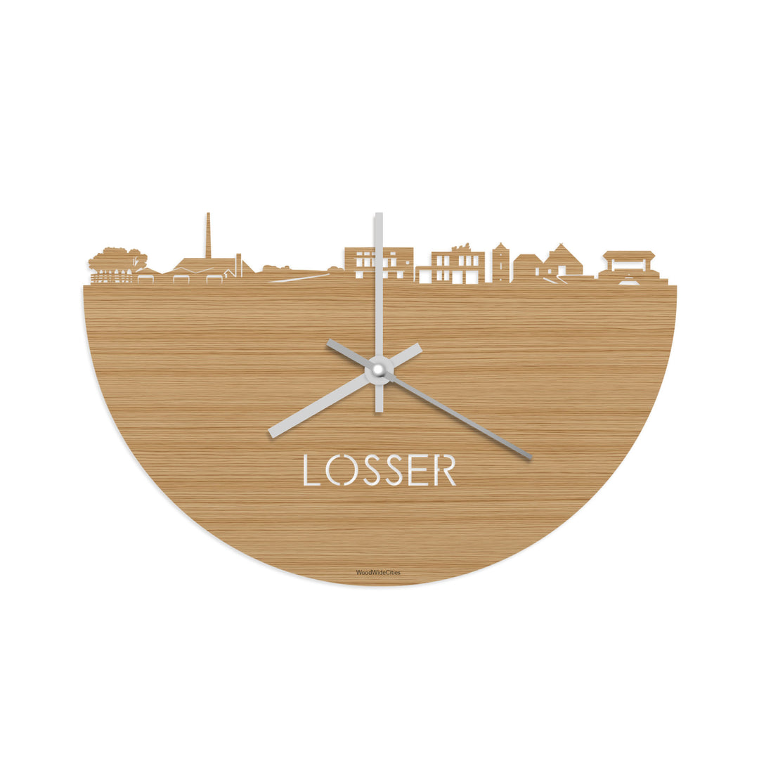 Skyline Klok Losser Bamboe houten cadeau decoratie relatiegeschenk van WoodWideCities