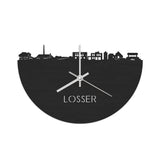 Skyline Klok Losser Black Zwart houten cadeau decoratie relatiegeschenk van WoodWideCities