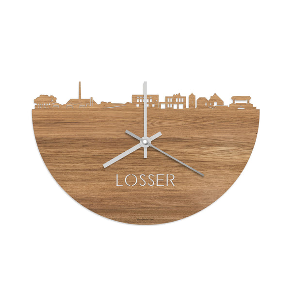 Skyline Klok Losser Eiken houten cadeau decoratie relatiegeschenk van WoodWideCities