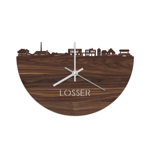 Skyline Klok Losser Noten houten cadeau decoratie relatiegeschenk van WoodWideCities