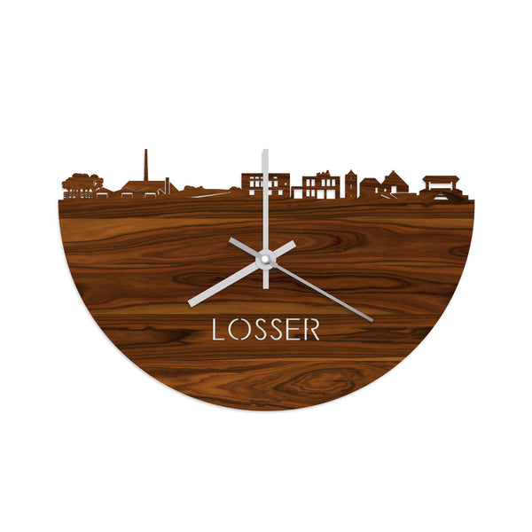 Skyline Klok Losser Palissander houten cadeau decoratie relatiegeschenk van WoodWideCities