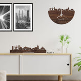 Skyline Klok Made Noten houten cadeau decoratie relatiegeschenk van WoodWideCities