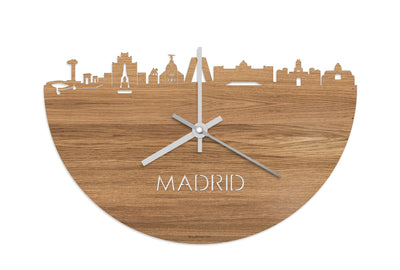 Skyline Clock Madrid Oak