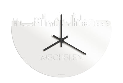 Skyline Clock Mechelen White Glossy