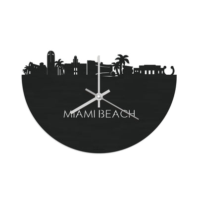 Skyline Clock Miami Beach Black