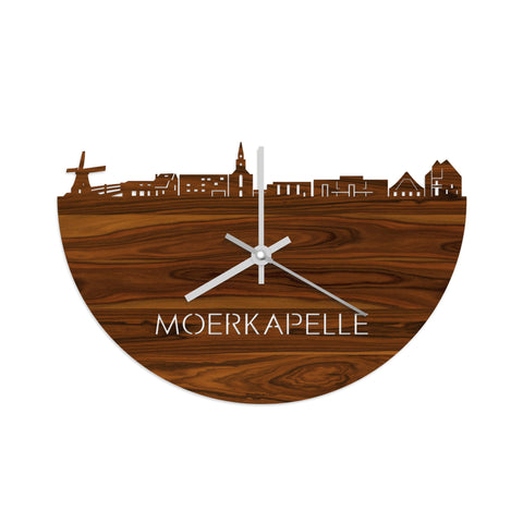 Skyline Klok Moerkapelle Palissander houten cadeau decoratie relatiegeschenk van WoodWideCities