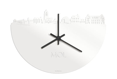 Skyline Clock Mole White Glossy