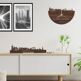 Skyline Klok Monnickendam Noten houten cadeau decoratie relatiegeschenk van WoodWideCities