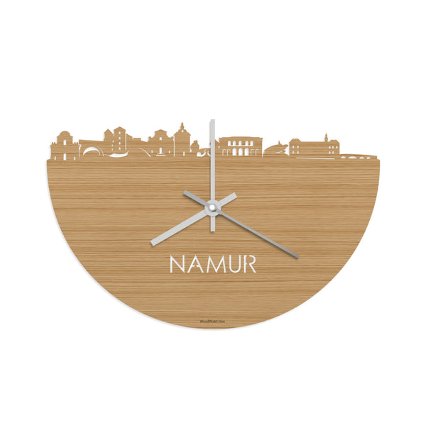 Skyline Klok Namur Bamboe houten cadeau decoratie relatiegeschenk van WoodWideCities