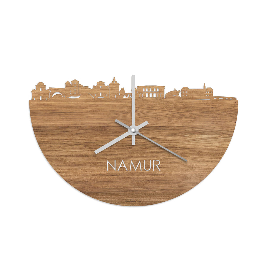 Skyline Klok Namur Eiken houten cadeau decoratie relatiegeschenk van WoodWideCities