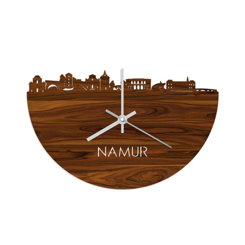 Skyline Klok Namur Palissander houten cadeau decoratie relatiegeschenk van WoodWideCities