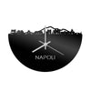Skyline Klok Napoli Zwart glanzend gerecycled kunststof cadeau decoratie relatiegeschenk van WoodWideCities