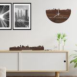 Skyline Klok Nieuw-Lekkerland Noten houten cadeau decoratie relatiegeschenk van WoodWideCities