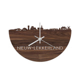 Skyline Klok Nieuw-Lekkerland Noten houten cadeau decoratie relatiegeschenk van WoodWideCities