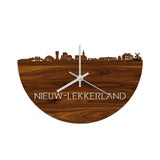 Skyline Klok Nieuw-Lekkerland Palissander houten cadeau decoratie relatiegeschenk van WoodWideCities